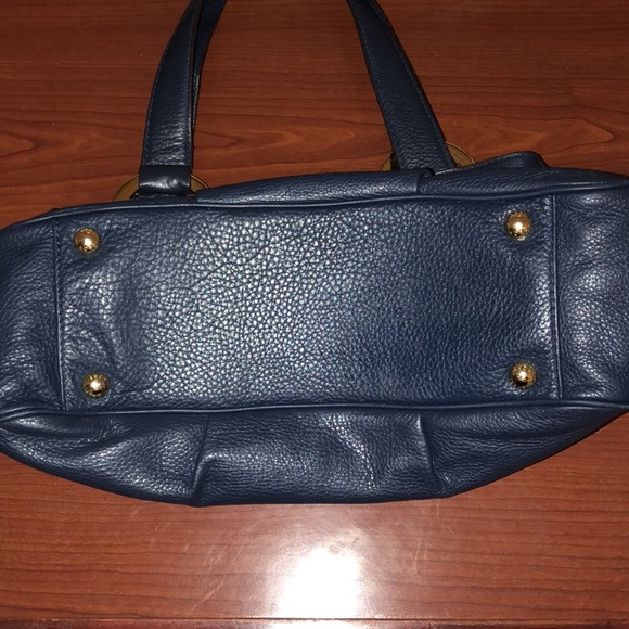 Michael Kors Fulton Navy Blue Leather Shoulder Bag - Picture 4 of 9